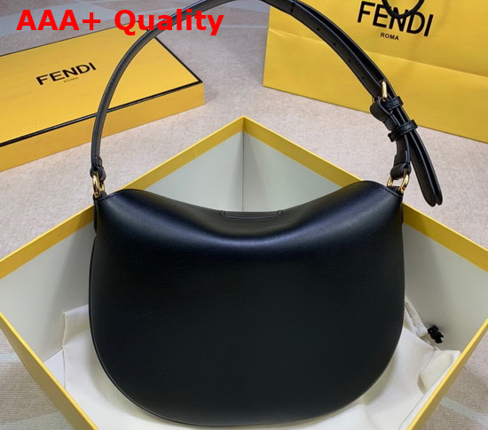 Fendi Small Croissant Black Leather Bag Replica