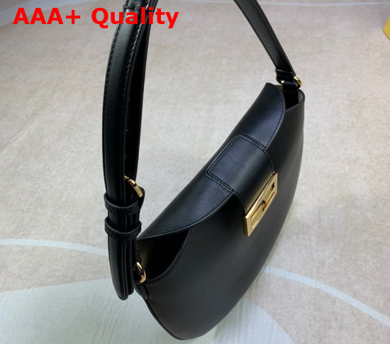 Fendi Small Croissant Black Leather Bag Replica