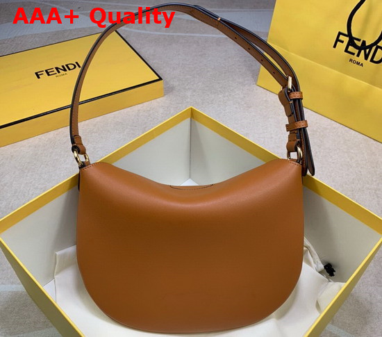 Fendi Small Croissant Brown Leather Bag Replica