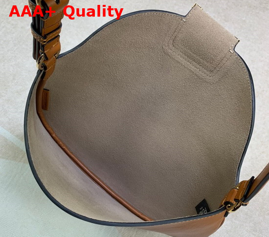 Fendi Small Croissant Brown Leather Bag Replica