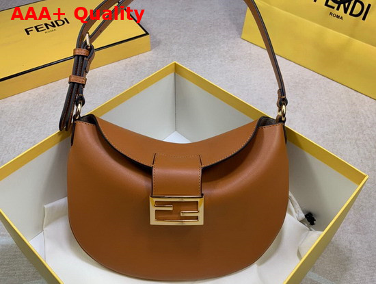 Fendi Small Croissant Brown Leather Bag Replica