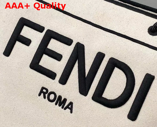 Fendi Small Fendi Roma Shopper Undyed Canvas Shopper Bag Replica