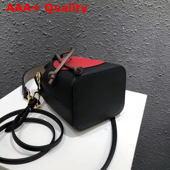 Fendi Small Mon Tresor Bucket Bag in Black with Fendi Stamp Patch Replica