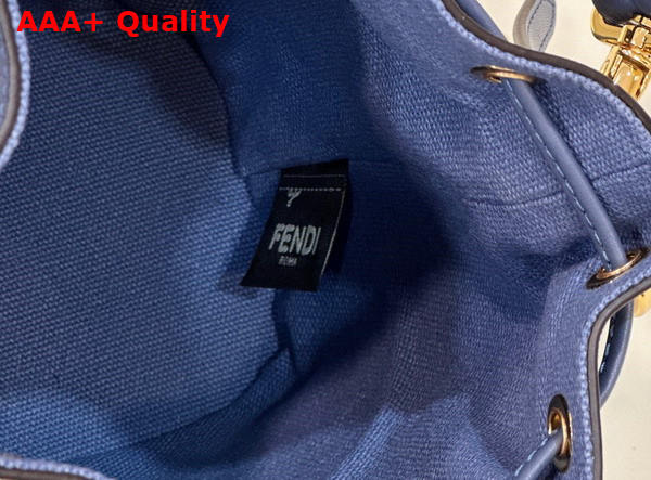 Fendi Small Mon Tresor Bucket Bag in Blue Canvas Replica