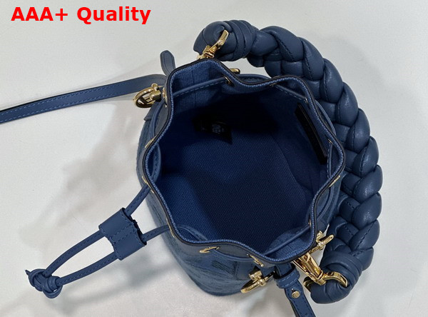 Fendi Small Mon Tresor Bucket Bag in Blue Canvas Replica