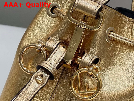 Fendi Small Mon Tresor Bucket Bag in Gold Leather Replica