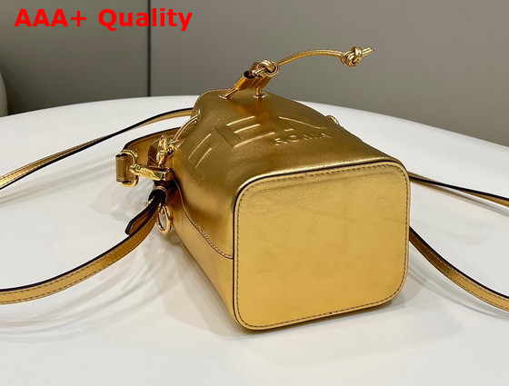 Fendi Small Mon Tresor Bucket Bag in Gold Leather Replica