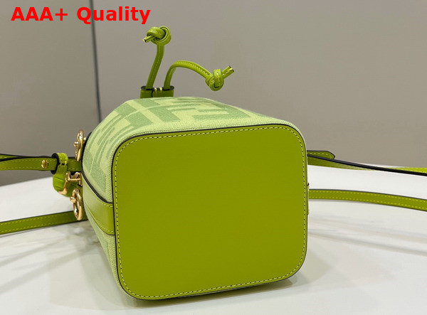 Fendi Small Mon Tresor Bucket Bag in Light Green Canvas Replica