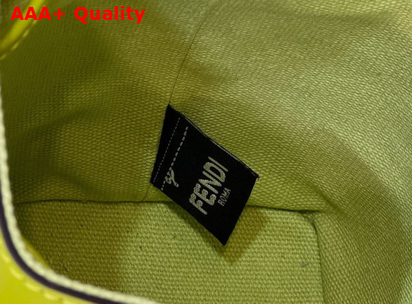 Fendi Small Mon Tresor Bucket Bag in Light Green Canvas Replica