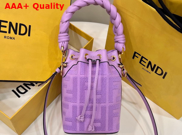 Fendi Small Mon Tresor Bucket Bag in Light Purple Canvas Replica