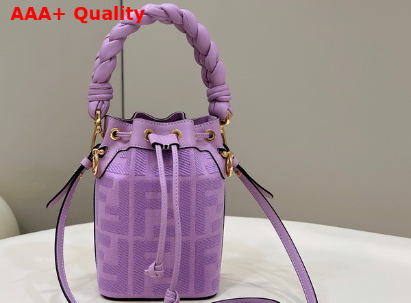 Fendi Small Mon Tresor Bucket Bag in Light Purple Canvas Replica