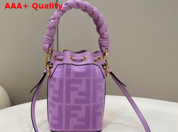 Fendi Small Mon Tresor Bucket Bag in Light Purple Canvas Replica