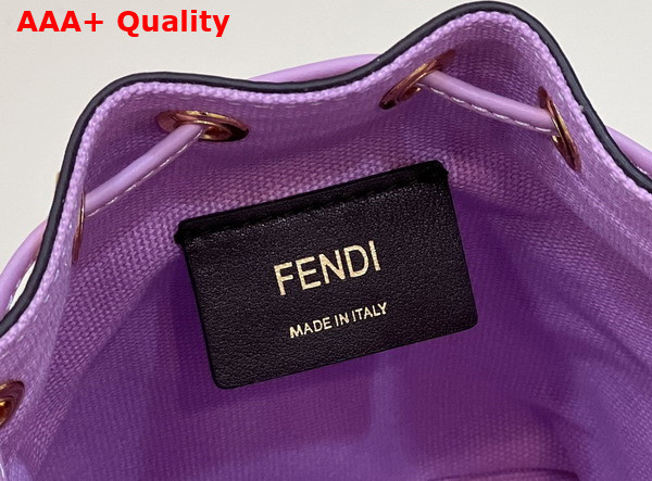 Fendi Small Mon Tresor Bucket Bag in Light Purple Canvas Replica