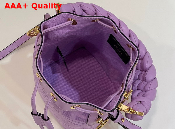 Fendi Small Mon Tresor Bucket Bag in Light Purple Canvas Replica