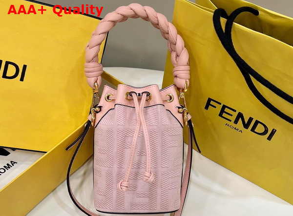 Fendi Small Mon Tresor Bucket Bag in Pink Canvas Replica