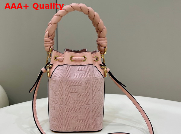 Fendi Small Mon Tresor Bucket Bag in Pink Canvas Replica