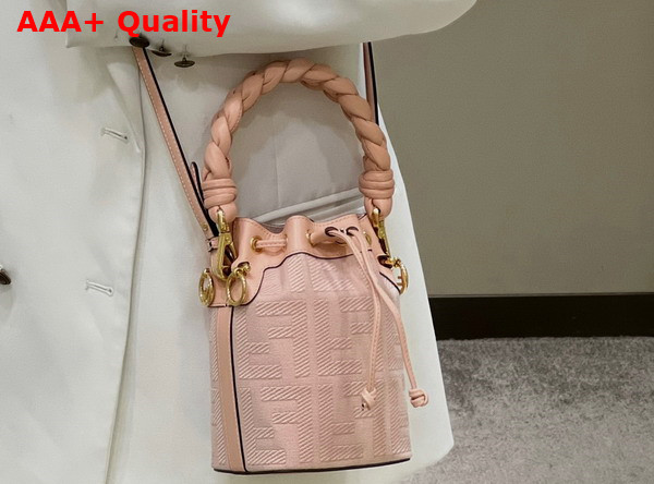 Fendi Small Mon Tresor Bucket Bag in Pink Canvas Replica