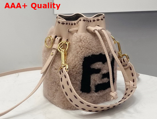 Fendi Small Mon Tresor Bucket Bag in Pink Sheepskin Replica