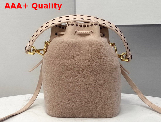 Fendi Small Mon Tresor Bucket Bag in Pink Sheepskin Replica