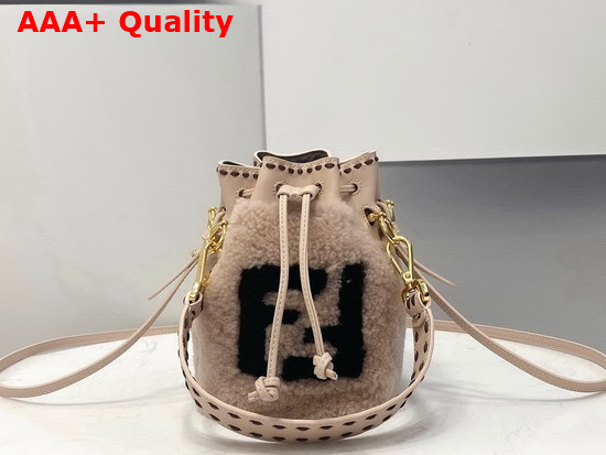 Fendi Small Mon Tresor Bucket Bag in Pink Sheepskin Replica