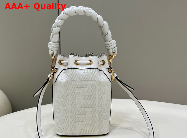 Fendi Small Mon Tresor Bucket Bag in White Canvas Replica