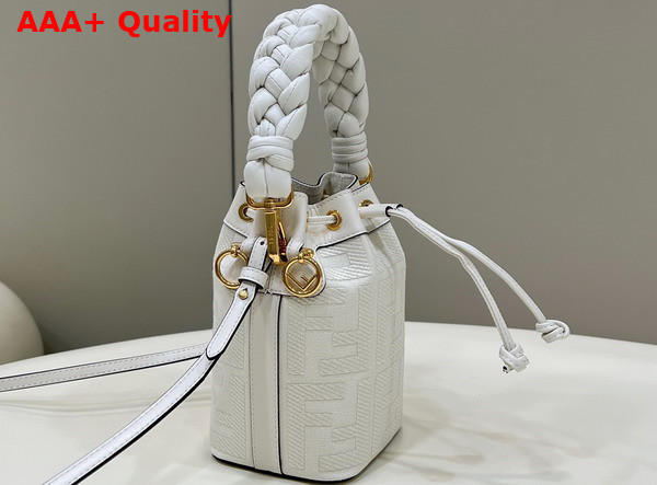 Fendi Small Mon Tresor Bucket Bag in White Canvas Replica