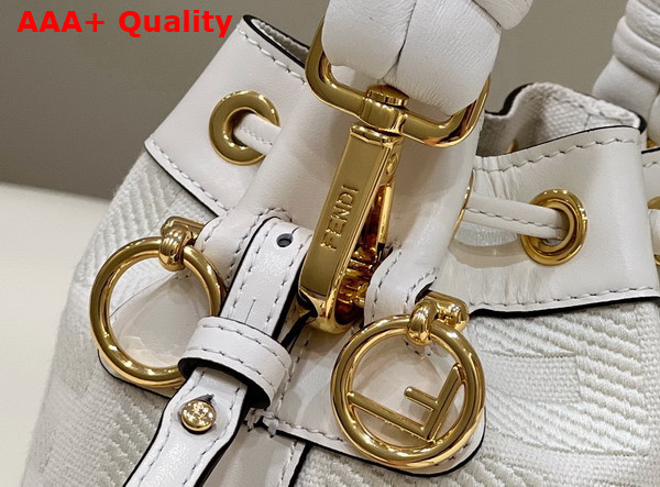 Fendi Small Mon Tresor Bucket Bag in White Canvas Replica