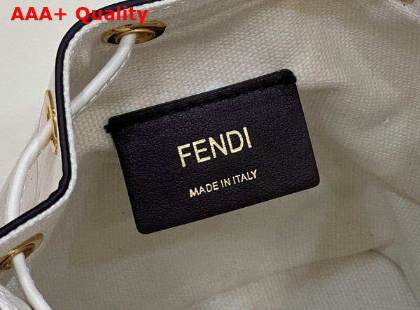 Fendi Small Mon Tresor Bucket Bag in White Canvas Replica