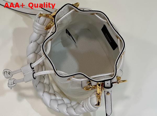 Fendi Small Mon Tresor Bucket Bag in White Canvas Replica