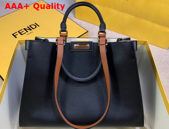 Fendi Small Peekaboo X Tote Black Leather Bag Replica