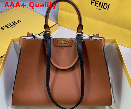 Fendi Small Peekaboo X Tote Brown Leather Bag Replica