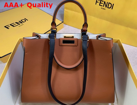 Fendi Small Peekaboo X Tote Brown Leather Bag Replica