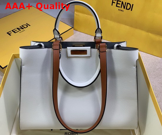 Fendi Small Peekaboo X Tote White Leather Bag Replica