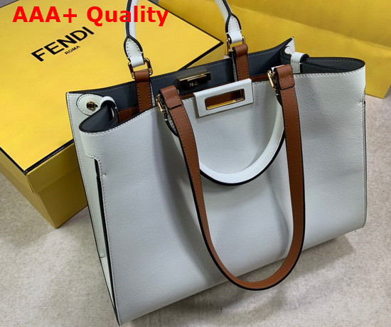 Fendi Small Peekaboo X Tote White Leather Bag Replica