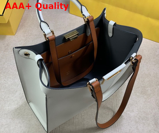 Fendi Small Peekaboo X Tote White Leather Bag Replica