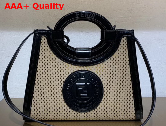 Fendi Small Runaway Shopper in Perforated Beige Calf Leather Replica