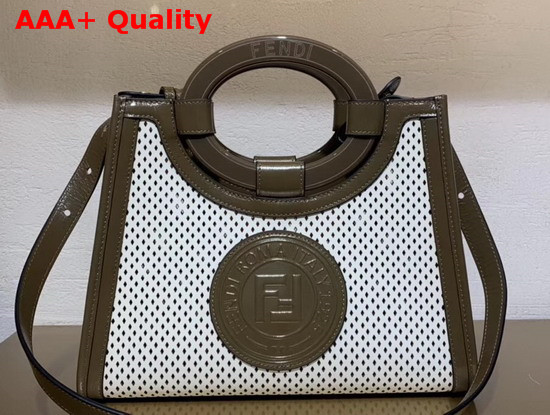 Fendi Small Runaway Shopper in Perforated White Calf Leather Replica