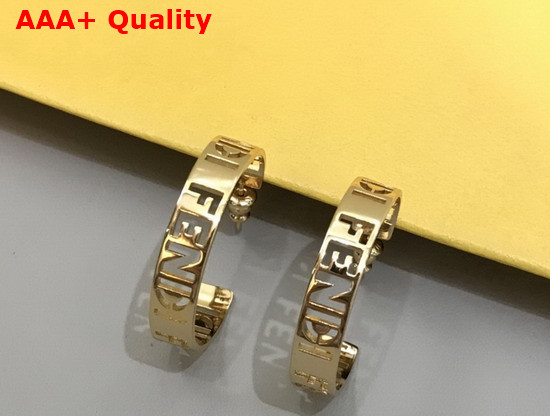 Fendi Small Signature Earrings Gold Colored Earrings Replica