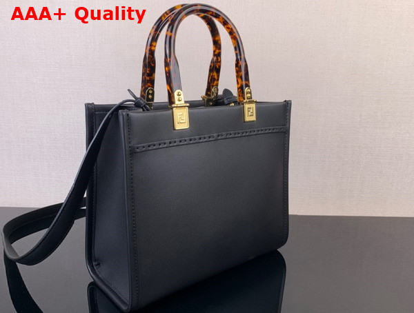 Fendi Small Sunshine Shopper Bag in Black Leather Replica