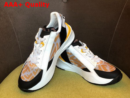 Fendi Sneakers in Transparent Tech Nylon with Yellow FF Vertigo Motif Replica