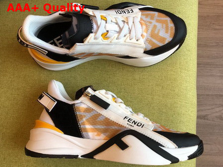 Fendi Sneakers in Transparent Tech Nylon with Yellow FF Vertigo Motif Replica