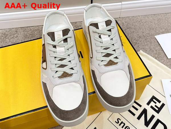 Fendi Step Beige Leather Low Tops Replica