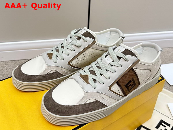 Fendi Step Beige Leather Low Tops Replica