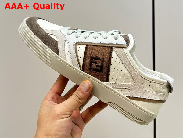 Fendi Step Beige Leather Low Tops Replica