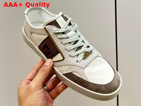 Fendi Step Beige Leather Low Tops Replica