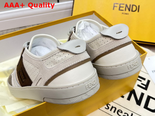 Fendi Step Beige Leather Low Tops Replica