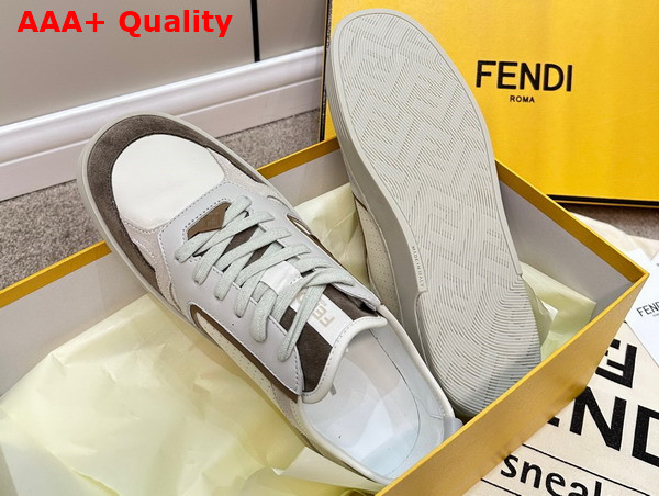 Fendi Step Beige Leather Low Tops Replica