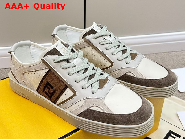 Fendi Step Beige Leather Low Tops Replica