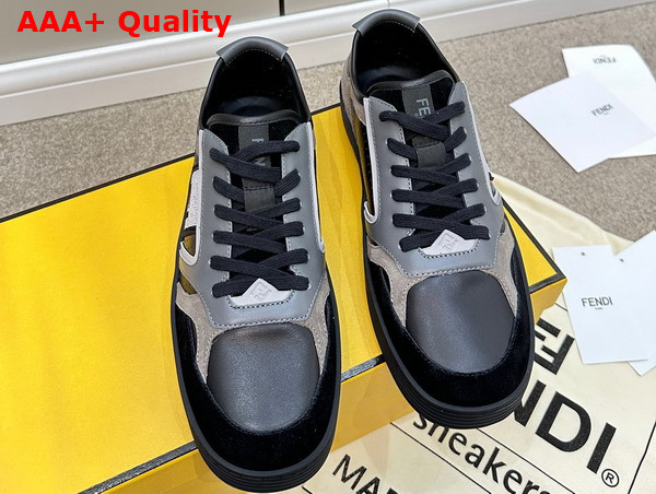 Fendi Step Black Leather Low Tops Replica