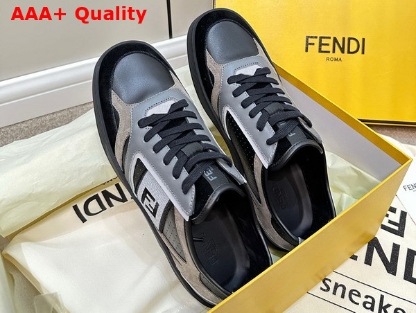 Fendi Step Black Leather Low Tops Replica